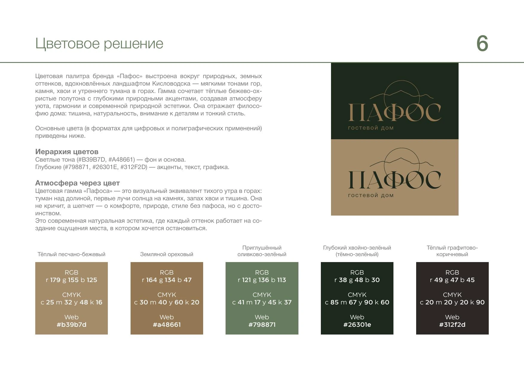 Цветовое решение гостевого дома «Пафос»